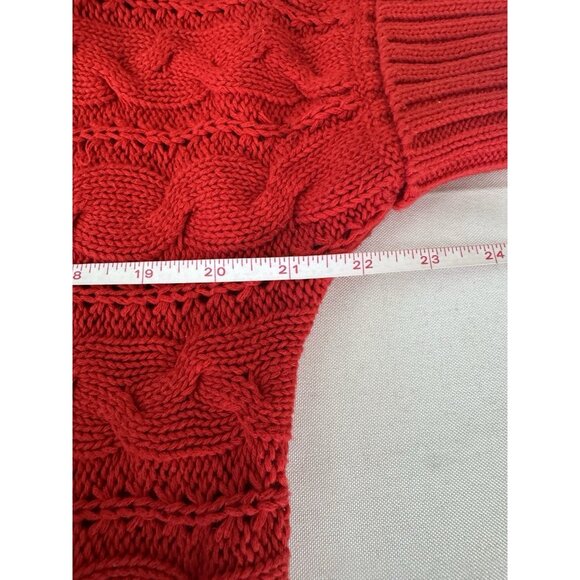 Vintage Vibes Michael Kors Y2K Womens XL Chunky Button Red Cable Knit Cardigan - Picture 7 of 8